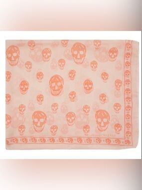 Alexander McQueen pink silk skull scarf (authentic)